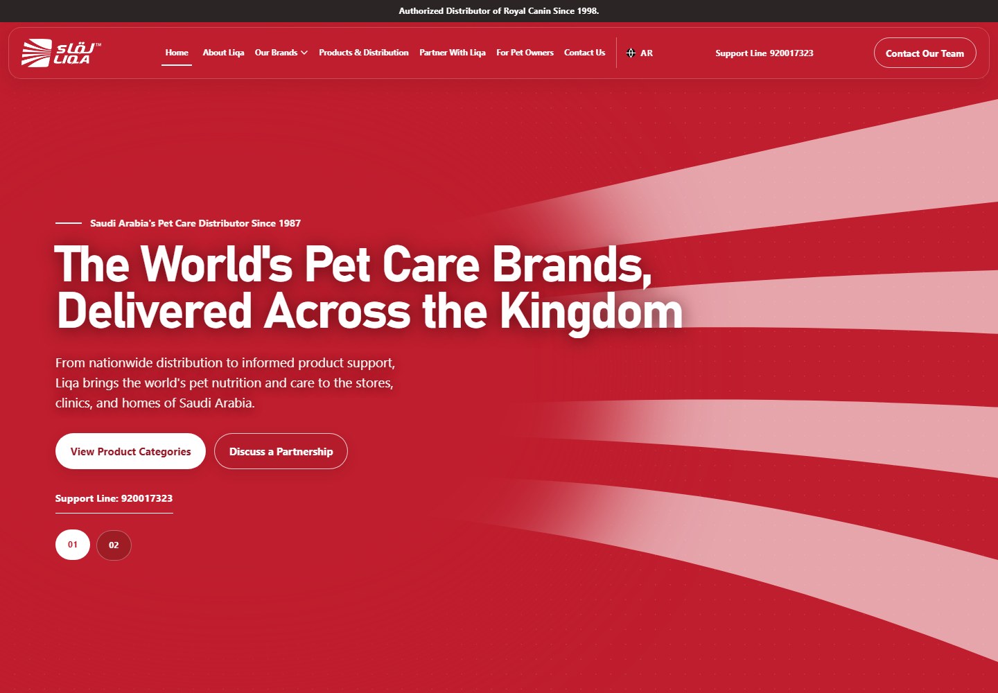 Liqa pet care distribution homepage