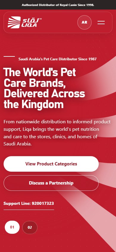 Liqa responsive website on a phone