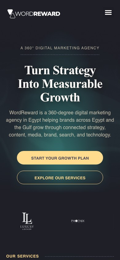 WordReward website on a phone